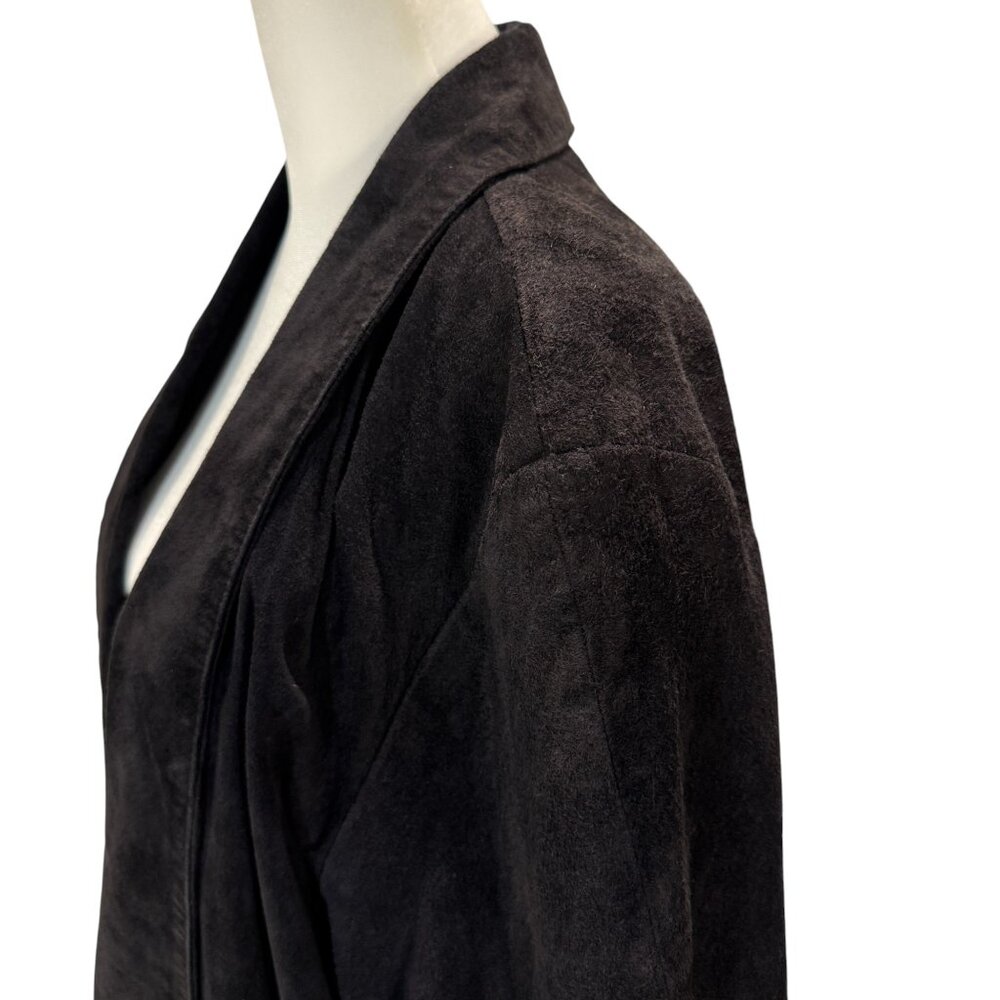 Lord & Taylor Vintage black suede open front jacket/blazer